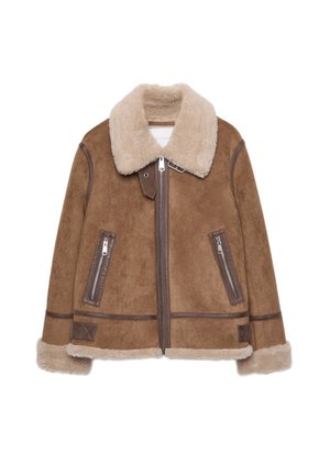 Imitatieleren jas - mottled brown