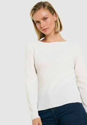 LolaLiza, TEXTURED LONG SLEEVE TOP TEXTURED LONG SLEEVE TOP - Camiseta de manga larga - optical white