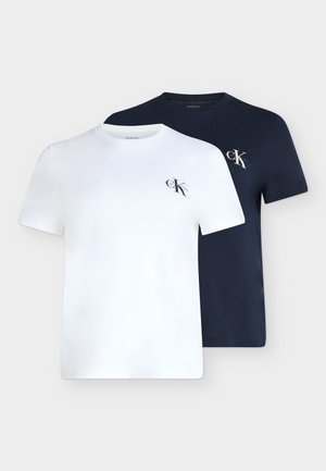Calvin Klein Jeans, MONOLOGO TEE 2 PACK - Camiseta básica - bright white/dark sapphire