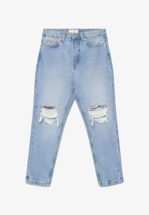Terranova, CON STRAPPI - Jeans mom fit - blu denim medio