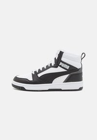 Puma - REBOUND V6 MID JR UNISEX - Augsti sporta apavi - white/black/shadow gray Miniatūras attēls 1