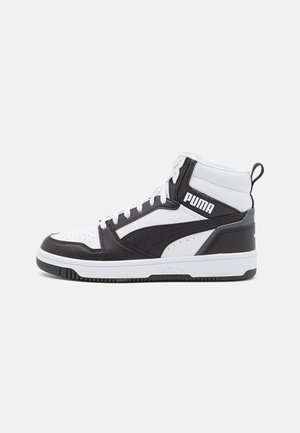 Puma REBOUND V6 MID JR UNISEX - Magas szárú edzőcipők - white/black/shadow gray