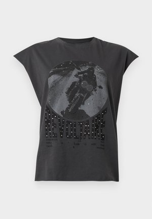 Zadig & Voltaire, CLOE PHOTO MOTO STRASS - Débardeur - carbone