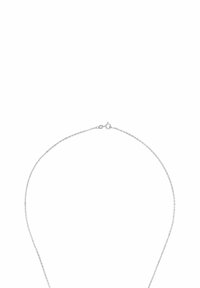 Collar de cadena de plata con un diseño delicado, que presenta una estructura delgada y un cierre simple de enganche. Adecuado para llevar en capas.