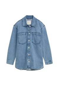 Lyseblå denimskjorte med krave, to forlommer og knaplukning. Har en afslappet pasform og lange ærmer.