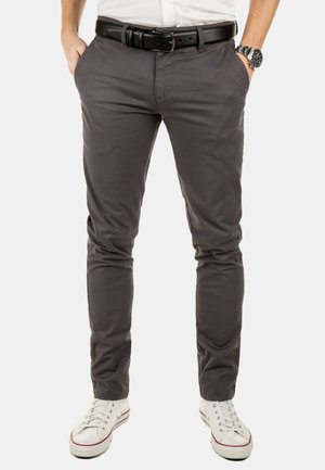 DUSTIN WITH BELT - Chinos - grey magnet
