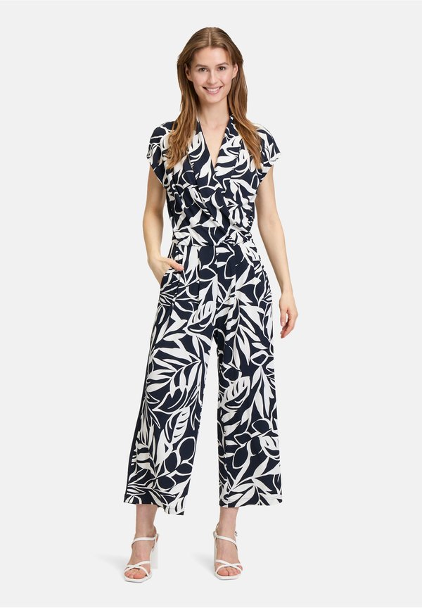 MIT EINGRIFFTASCHEN - Jumpsuit - dunkelblau weiß