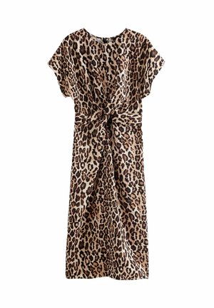 Next TWIST WAIST SHORT SLEEVE - REGULAR FIT - Vestido informal - leopard animal print