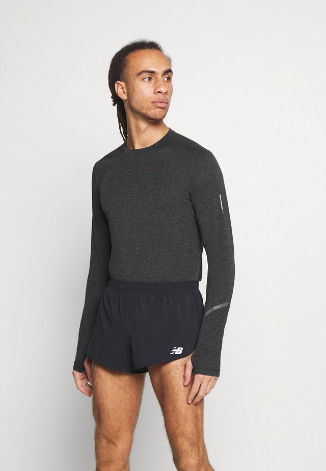 TEE - Long sleeved top - black melange/monument