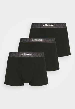 Schwarze Boxershorts im Dreierpack. Aus weichem Stoff gefertigt, mit einem grauen Bund und geprägtem Markenlogo. Standardlänge mit sportlichem Schnitt.