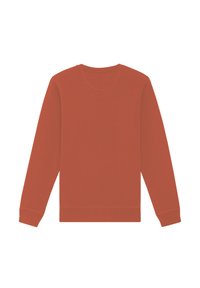 Langarm sweatshirt in roestoranje, gemaakt van katoen. Heeft een ronde halslijn en ribgebreide manchetten en zoom met een zachte textuur.