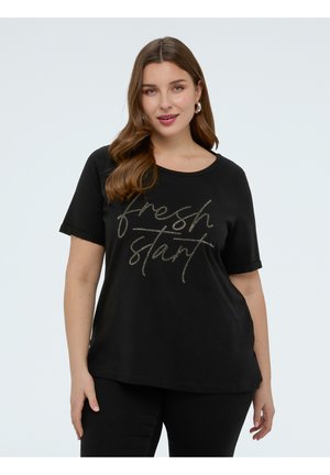 CON SCRITTA IN STRASS - T-shirts print - nero