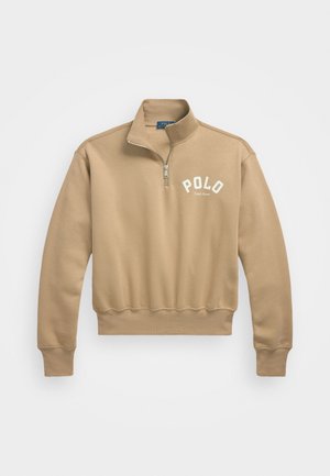 Polo Ralph Lauren LOGO FLEECE QUARTER ZIP - Pusa - vintage khaki