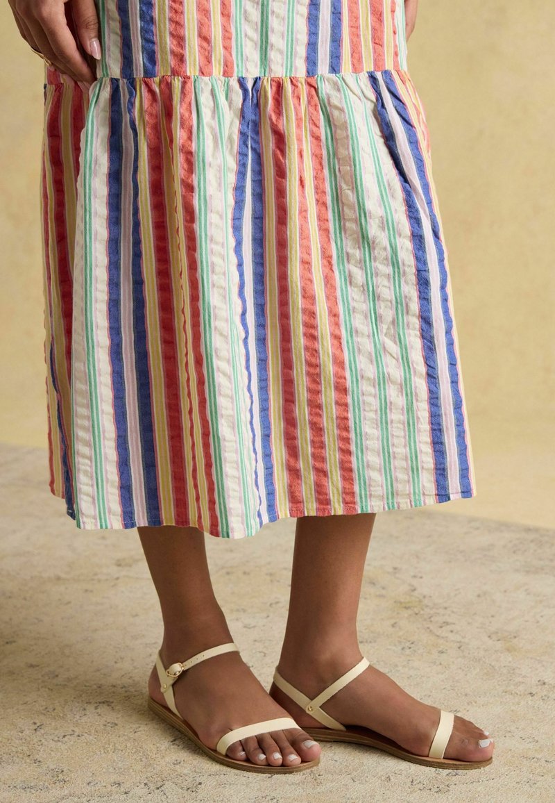 loft beach dresses Joules Women's Riviera Cream Botanical Stripe Printed Jersey Short Sle   Kent & Country