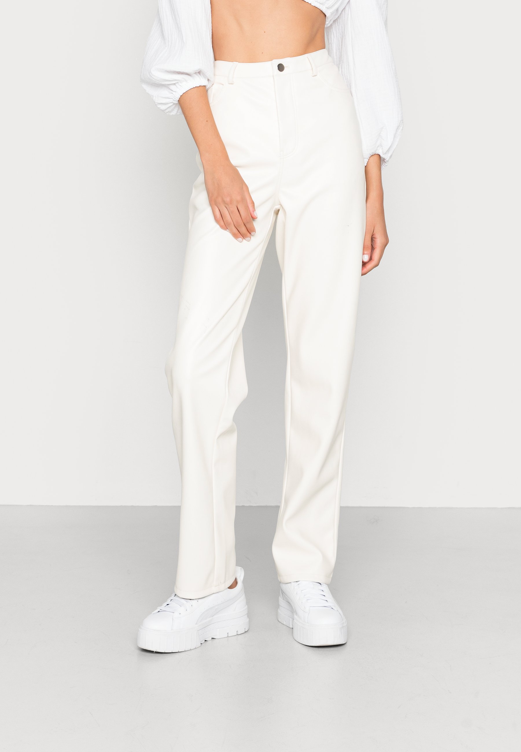 NA-KD HIGHWAIST PANTS - Broek - ecru sand/wit - Zalando.nl