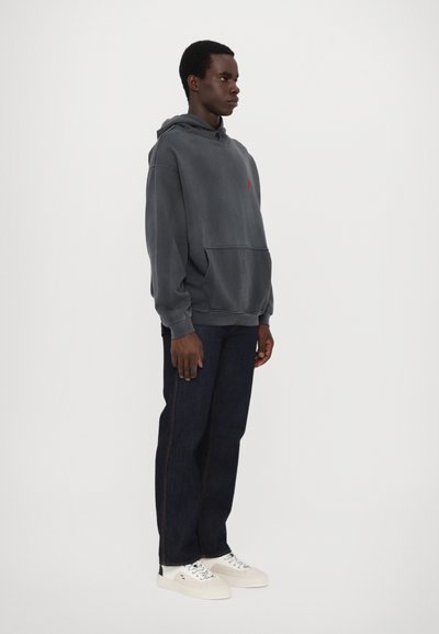 Vision of Super HOODIE WITH EMBROIDERED FLAME AND PRINTED LOGO - Kapuzenpullover - stone wash