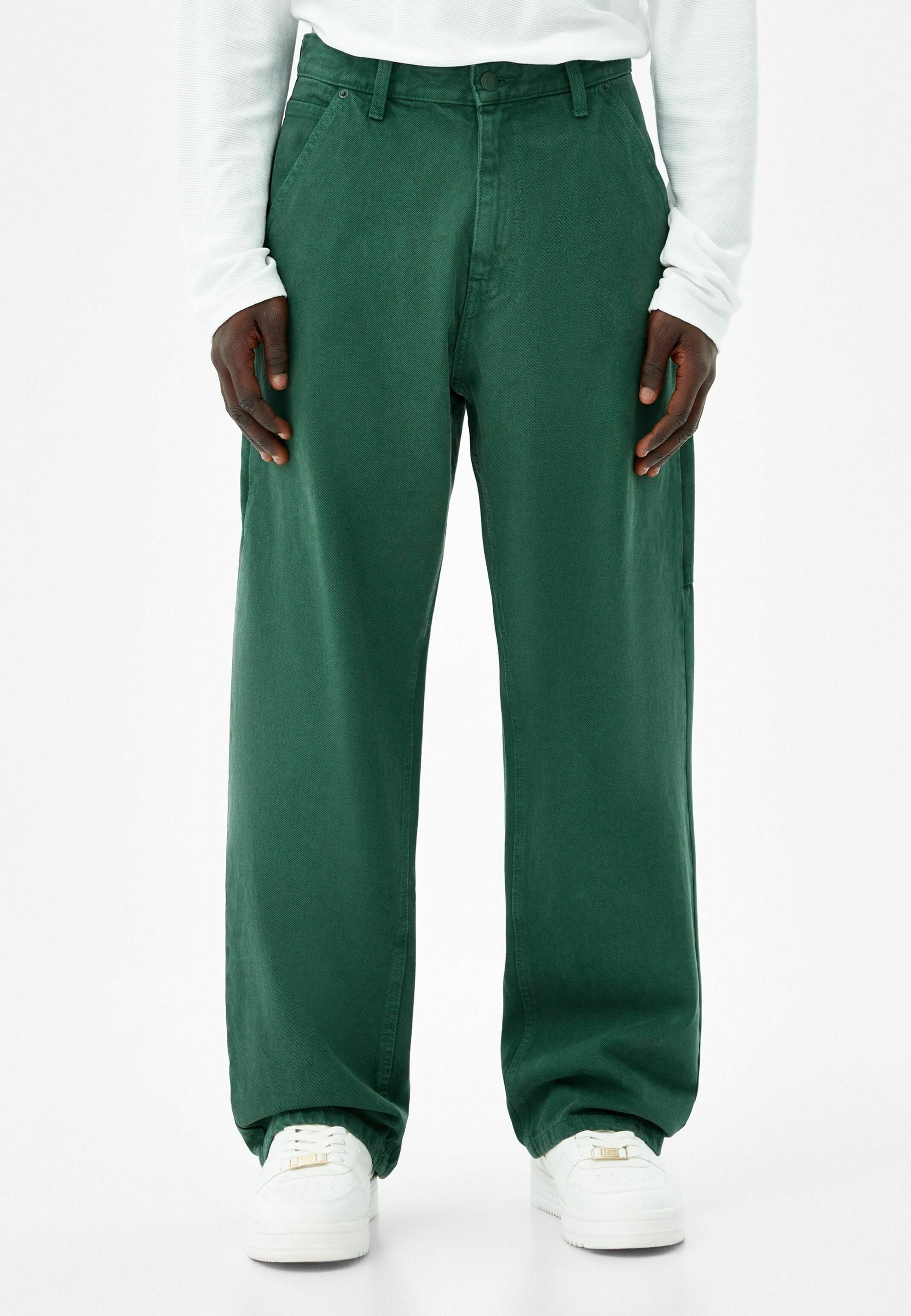 Bershka CARPENTER - Jeans a sigaretta - green/verde - Zalando.it