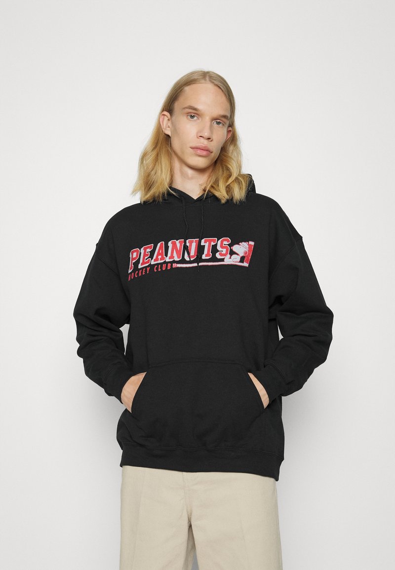 Vintage Supply HOODIE WITH PEANUTS HOCKEY LOGO GRAPHIC UNISEX Sweatshirt black/schwarz