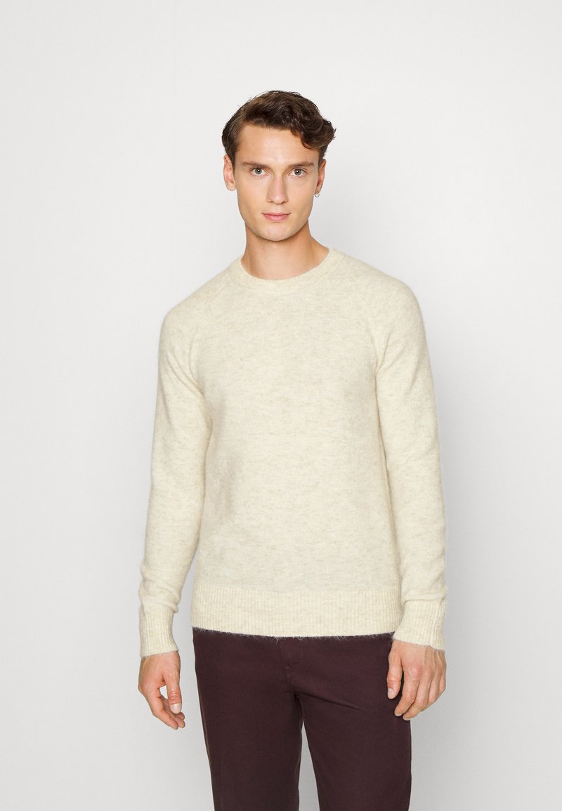 Selected SLHRAI LS CREW NECK W - Pullover - oatmeal