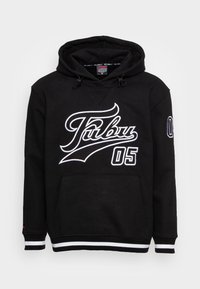 FUBU - VARSITY HEAVY HOODIE UNISEX - Kapucni - black/white Miniatűr kép 1