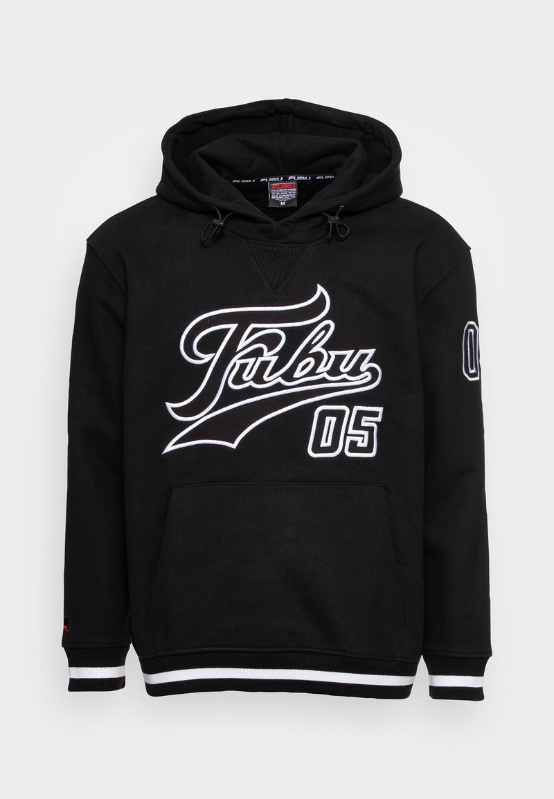 FUBU - VARSITY HEAVY HOODIE UNISEX - Kapucni - black/white, Nagyítás