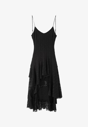 Stradivarius, ASYMMETRIC MIDI DRESS - Robe longue - black