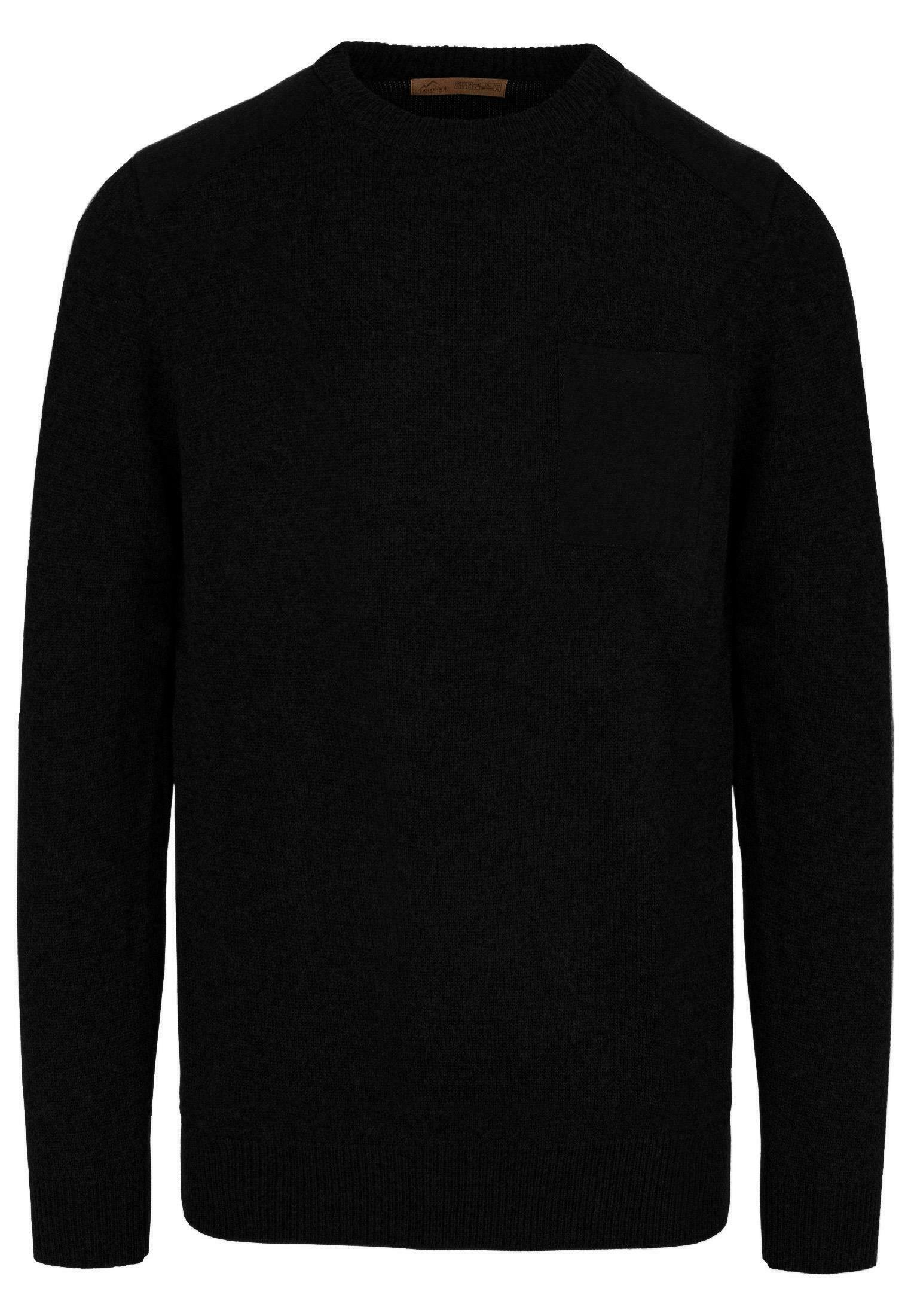 Damen Strickpullover Lang Mit Rollkragen - Winter Thermo Wollpullover Schwarz