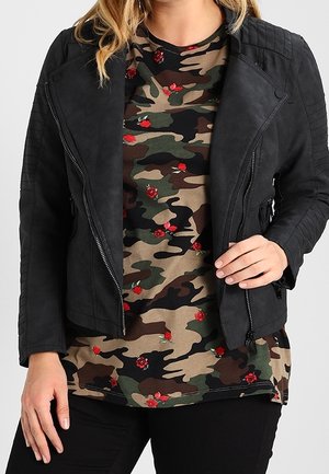 Imiteret læderjakke - black