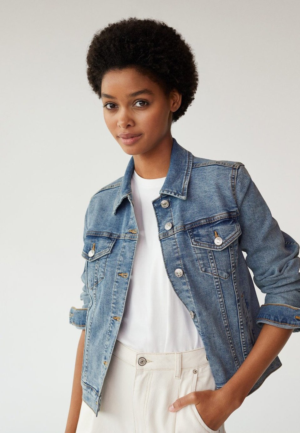 veste en jean femme mango