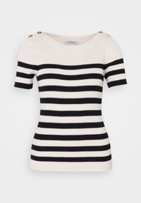 Camiseta estampada - ivoire/marine