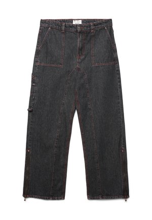 OVER CON ZIP AL FONDO TRNPOPLAB - Jeans a sigaretta - nero denim