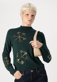 VILA VIFROST HIGH NECK CHRISTMAS - Pulóver - pine grove/gold