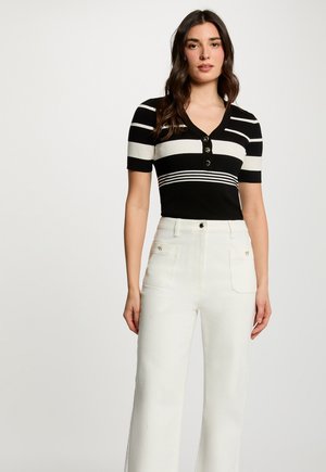 Morgan, MORGAN MORGAN LIGHTWEIGHT V-NECK SWEATER - T-shirt imprimé - noir