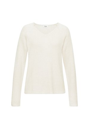 V-AUSSCHNITT - Strickpullover - creme