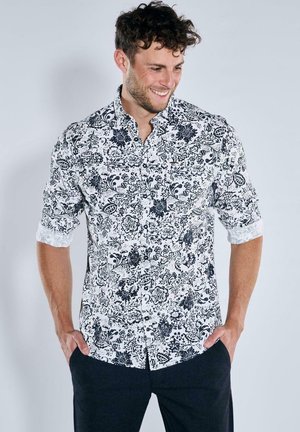 LANGARM - GEMUSTERT - Hemd - marineblau