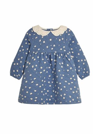 JoJo Maman Bébé DAISY FLORAL BRODERIE COLLAR QUILTED REGULAR FIT - Vapaa-ajan mekko - blue