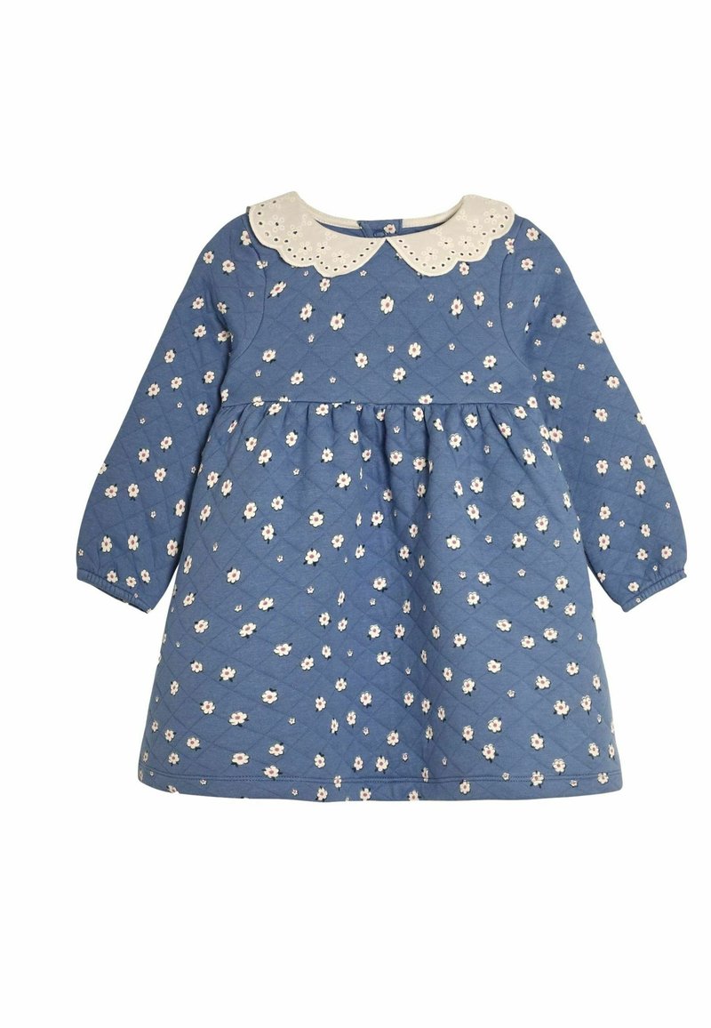 JoJo Maman Bébé DAISY FLORAL BRODERIE COLLAR QUILTED REGULAR FIT - Kasdienė suknelė - blue