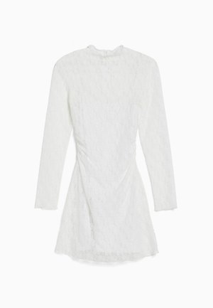 BLONDE LACE LONG SLEEVE 005928 - Cocktailjurk - white