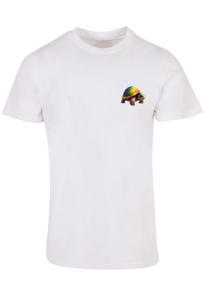 RAINBOW TURTLE UNISEX - Print T-shirt - weiß