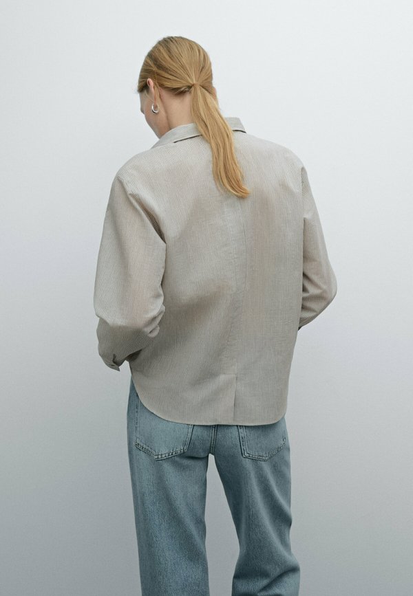 STRIPED CROPPED SHIRT  - Button-down blouse - beige2