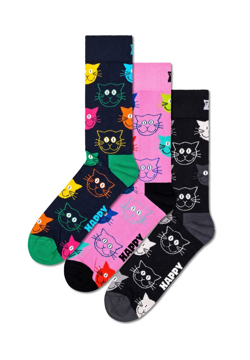Happy Socks MIXED CAT SOCKS GIFT SET UNISEX 3 PACK Sokker multi