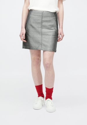 A LINE SKIRT - Farmerszoknya - denim shine