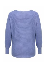 Lilla soonikkoega kampsun, millel on lai kaelus ja õhulised varrukad. Tekstuur on pehme, kogu kampsuni ulatuses on õrnad vertikaalsed triibud.