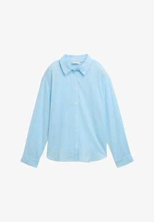 TOM TAILOR DENIM, LOOSE FIT SEERSUCKER MIT STREIFENMUSTER - Blusa - vertical blue white stripe