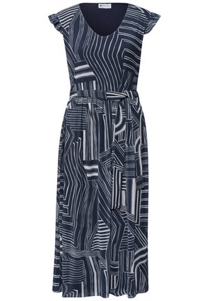 Street One, MIDIKLEID AUS MESH MIT PRINT - Robe de jour - darkest blue