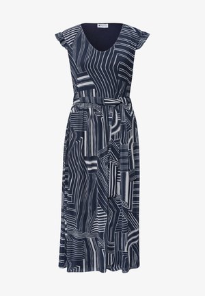 Street One, MIDIKLEID AUS MESH MIT PRINT - Robe de jour - darkest blue