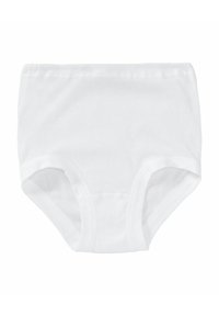 Weißer Baumwollunterwäsche mit glatter Textur, elastischem Bund und vollständiger Abdeckung, ohne zusätzliche Muster oder Akzente.