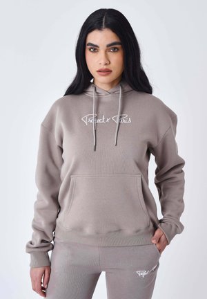 Hoodie - taupe   blanc cassé