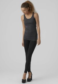 Vero Moda U-HALSAUSSCHNITT - Top - dark grey melange