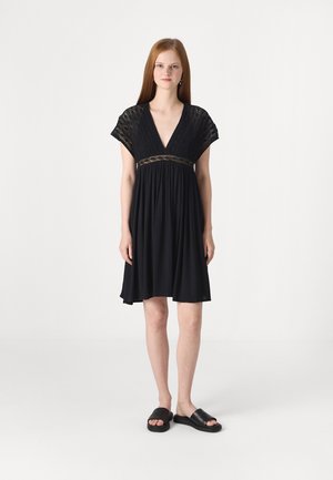 VIAMLINE V-NECK SHORT - Dienas kleita - black beauty